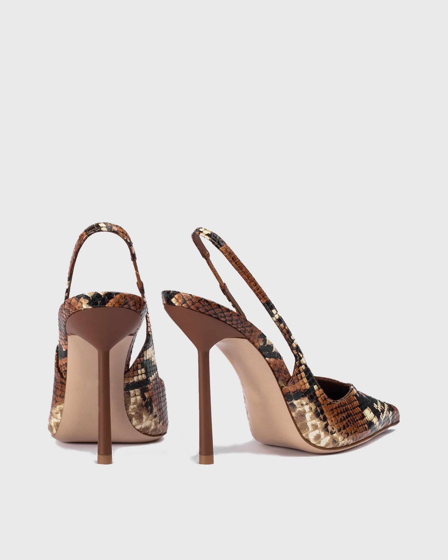 Saint Snake Print Slingback Pumps In Brown