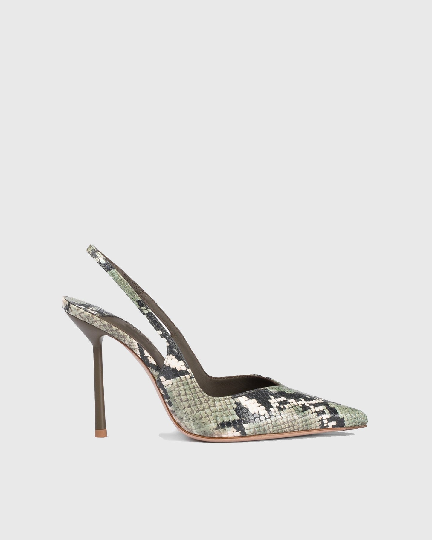 Saint Snake Print Slingback Pumps In Green