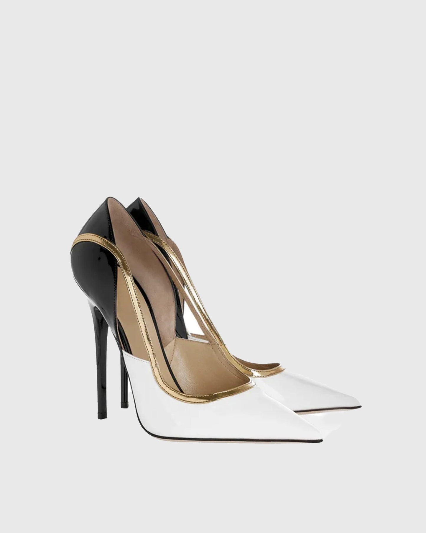 Samar Cutout Monochrome Pumps In Multi