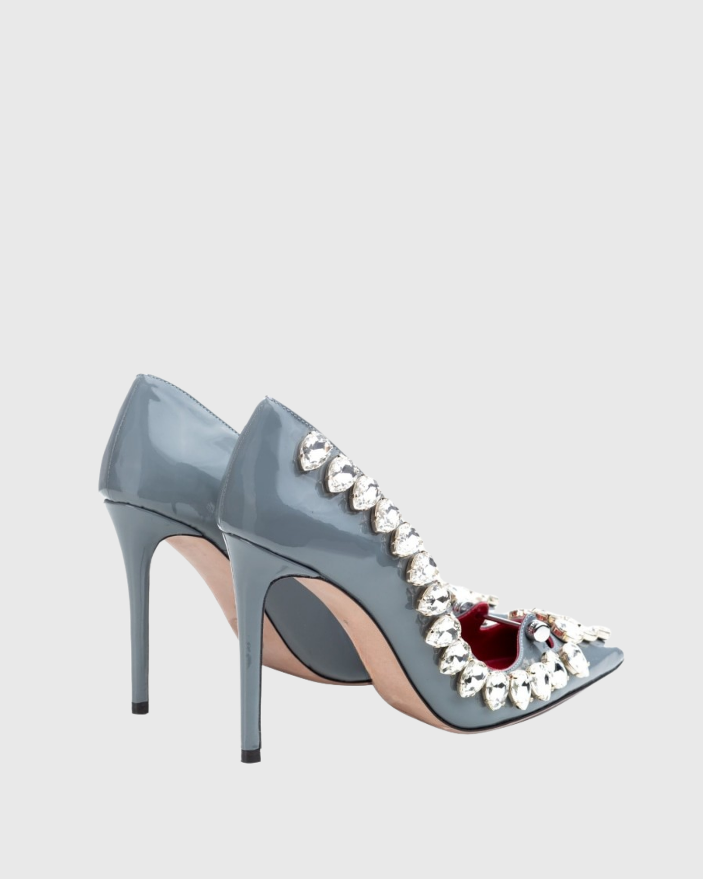 Sang Cutout Rhinestone Embellished Pumps In Blue