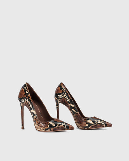 Sanja Snake Print Pumps In Brown