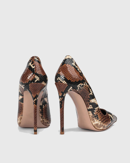 Sanja Snake Print Pumps In Brown