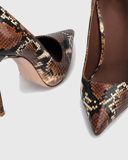 Sanja Snake Print Pumps In Brown