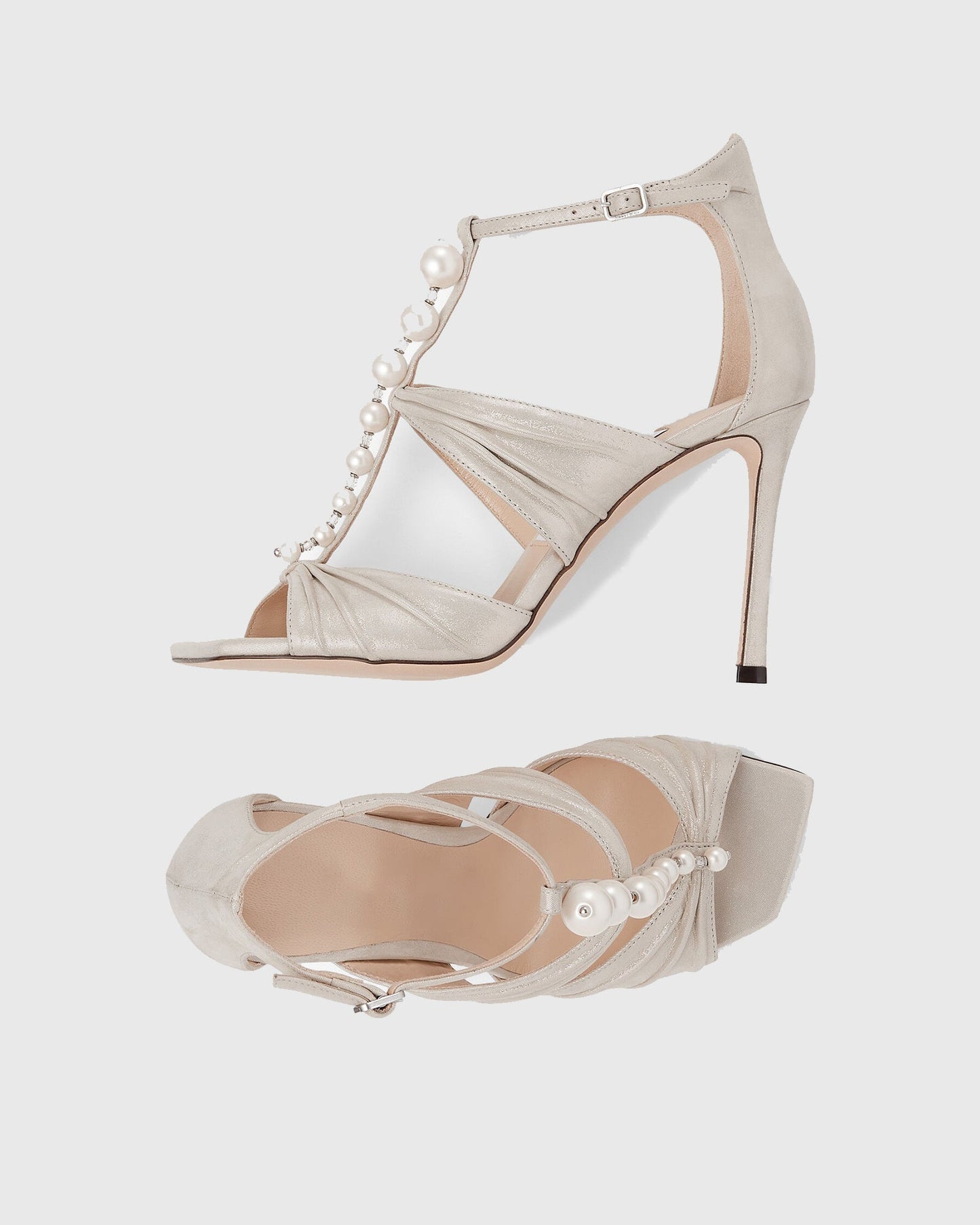 Sansa Pearl Ruched Sandals