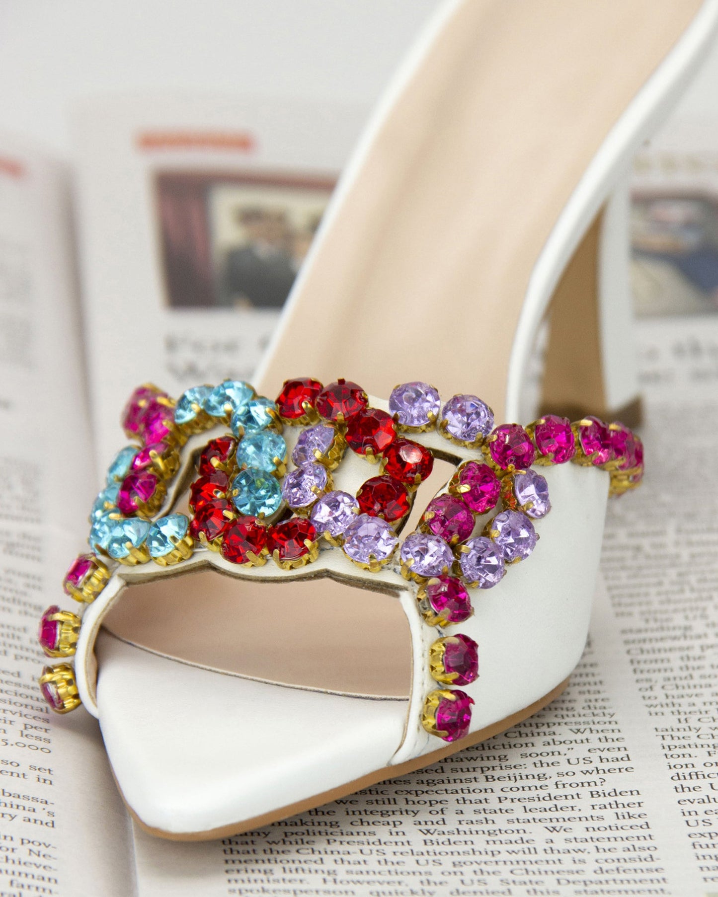 Sarah Color Rhinestone Slippers