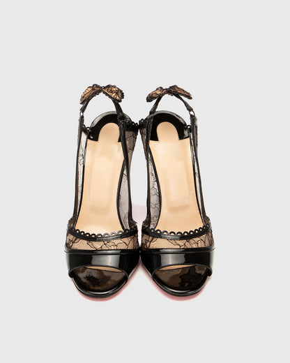 Sarai Lace Splicing Butterfly Slingback Sandals