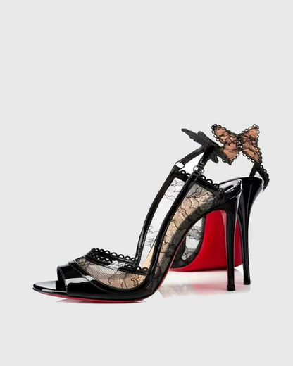 Sarai Lace Splicing Butterfly Slingback Sandals