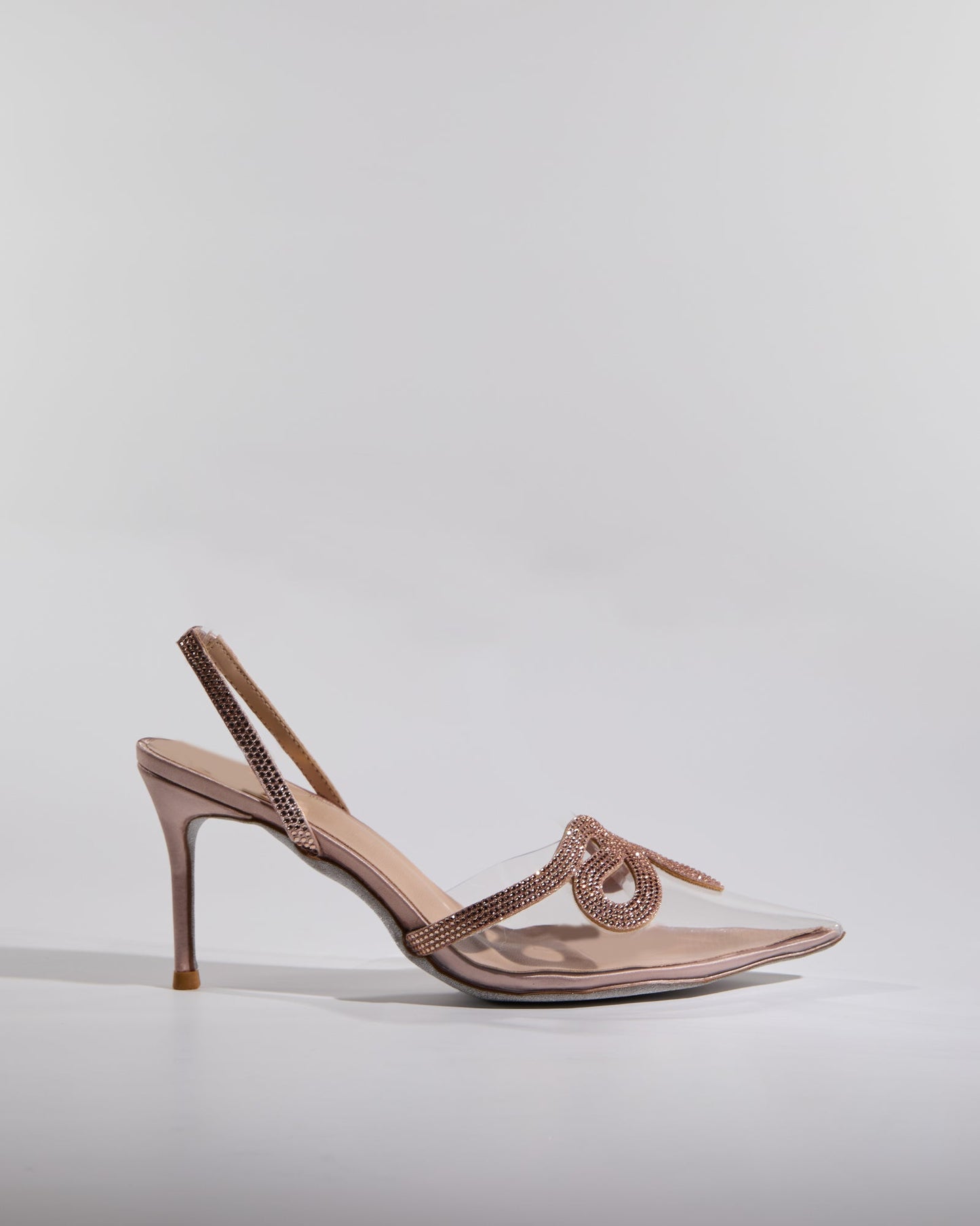 Sarni Snake Rhinestone Slingback Pumps in Champagne
