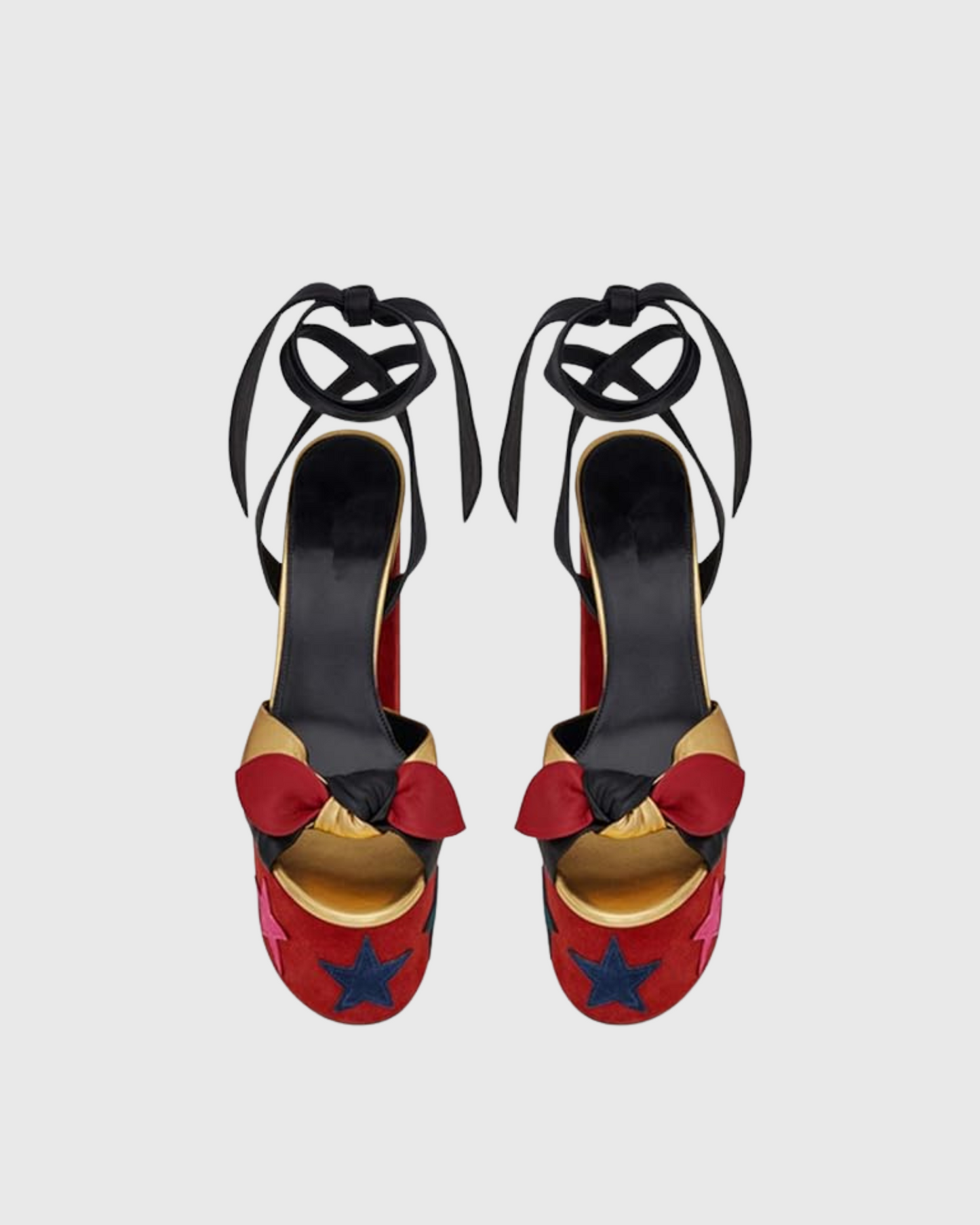 Satu Star Knot Lace Up Platform Sandals In Red