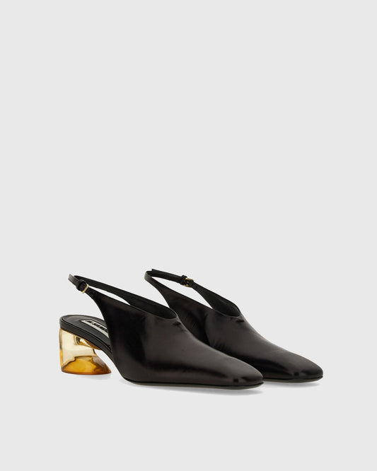 Seda Slingback Abstract Heels In Black