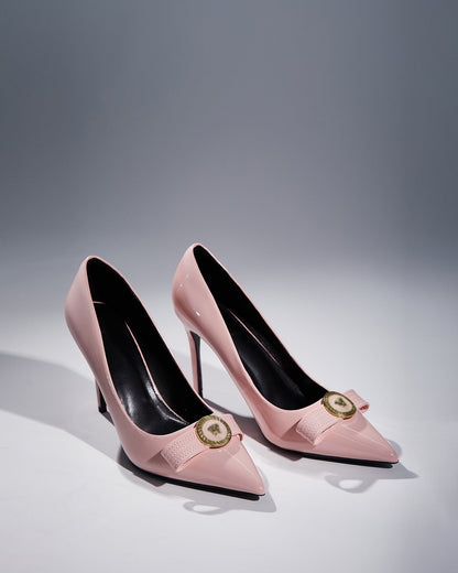 Miriana Buckle Bow Pumps In Pink