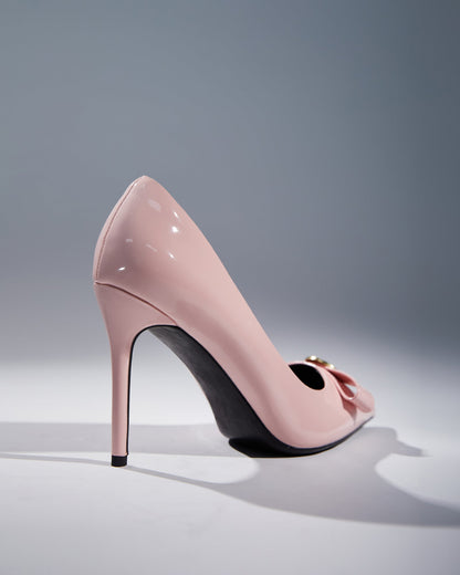 Miriana Buckle Bow Pumps In Pink