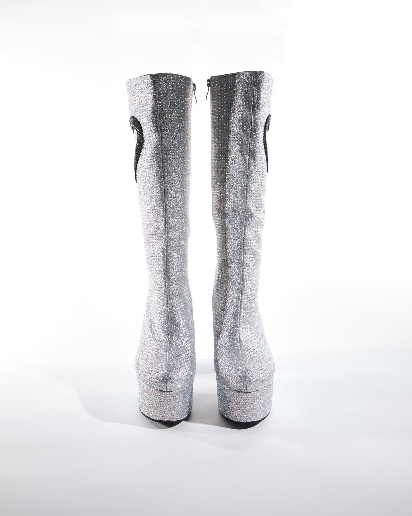 Sevyn Rhinestone Heart Platform Knee High Boots