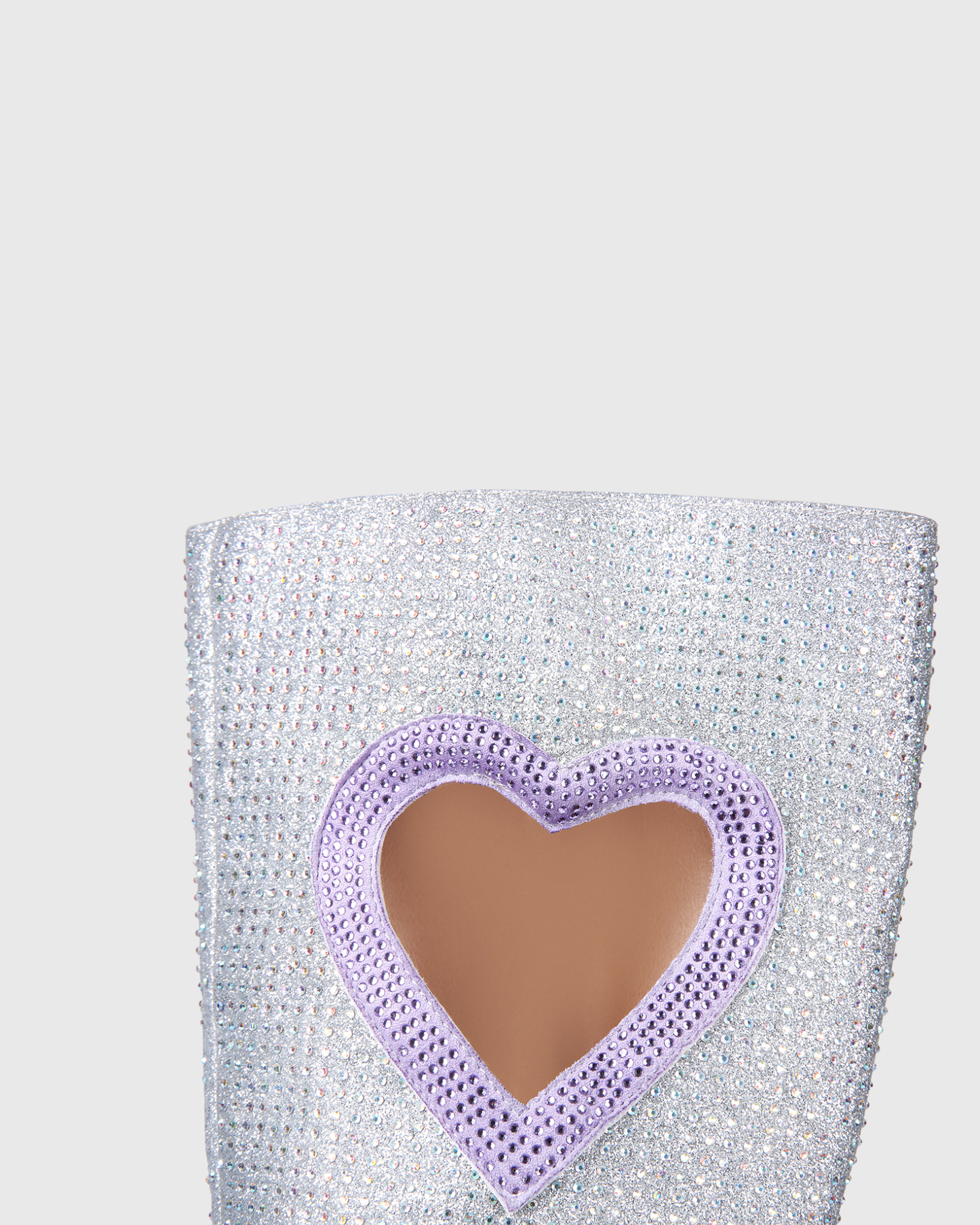 Sevyn Rhinestone Purple Heart Platform Knee High Boots