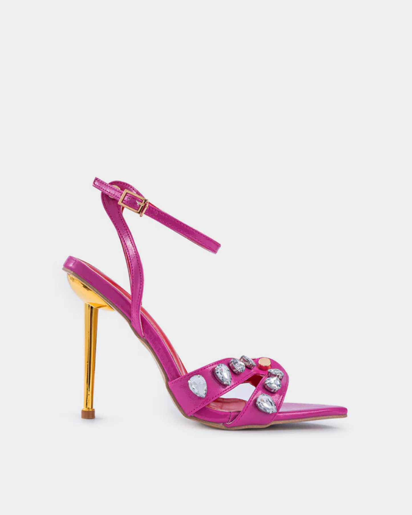 Sevyn Rhinestone Strap Sandals In Hot Pink