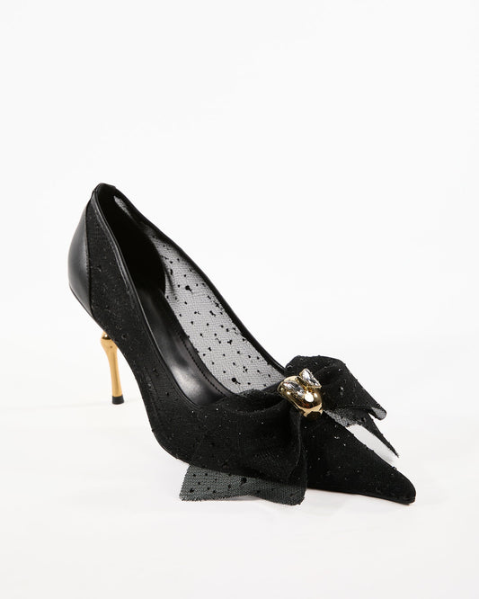 Shani Mesh Polka Dot Bow Pumps