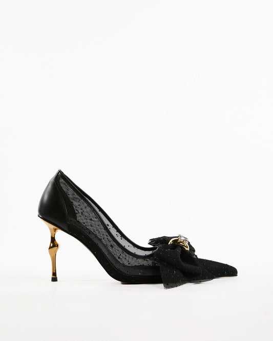 Shani Mesh Polka Dot Bow Pumps