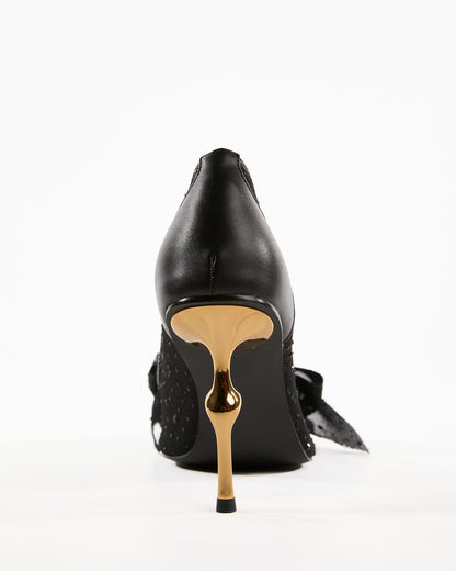 Shani Mesh Polka Dot Bow Pumps