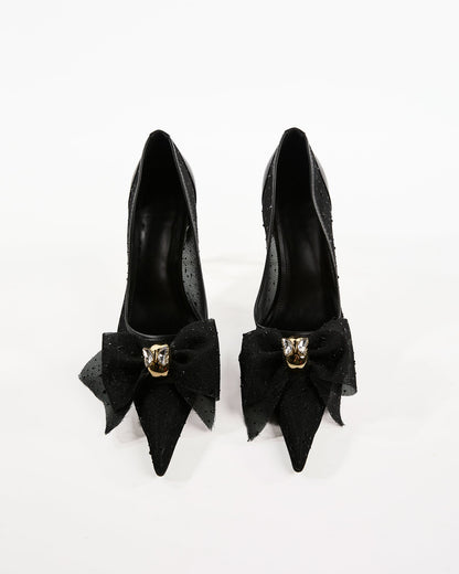 Shani Mesh Polka Dot Bow Pumps