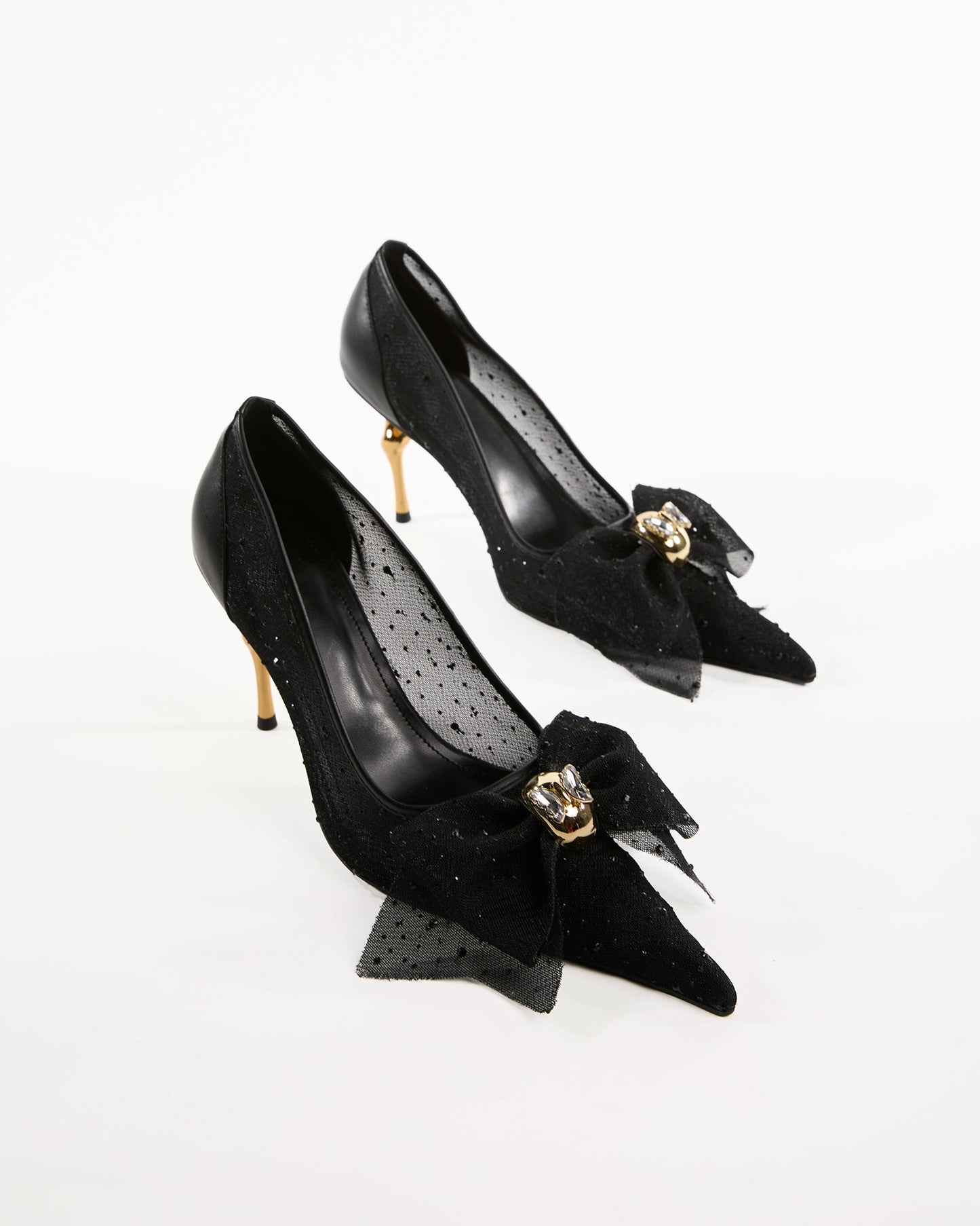 Shani Mesh Polka Dot Bow Pumps