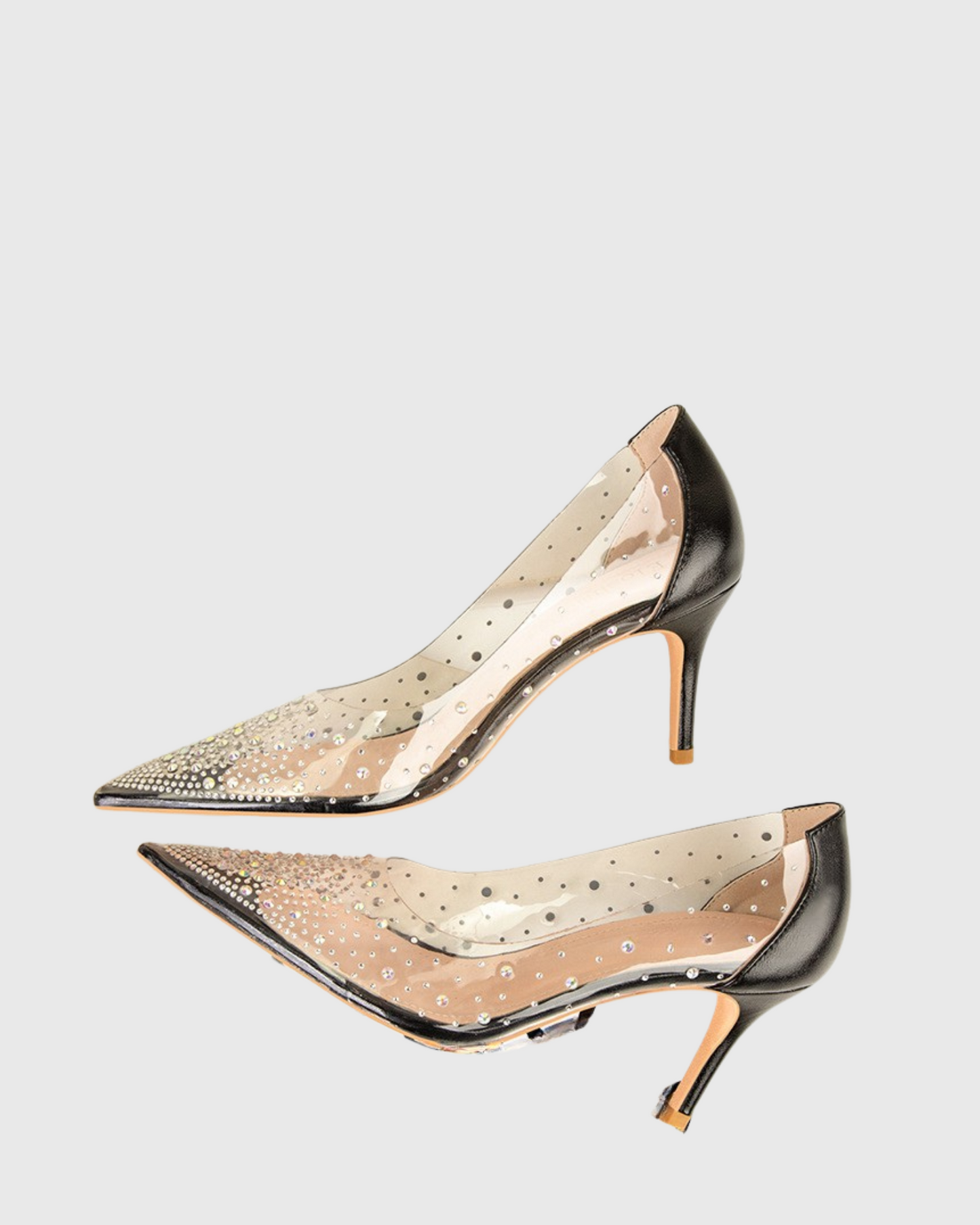 Shani Rhinestone Embellished PVC Pumps In Black