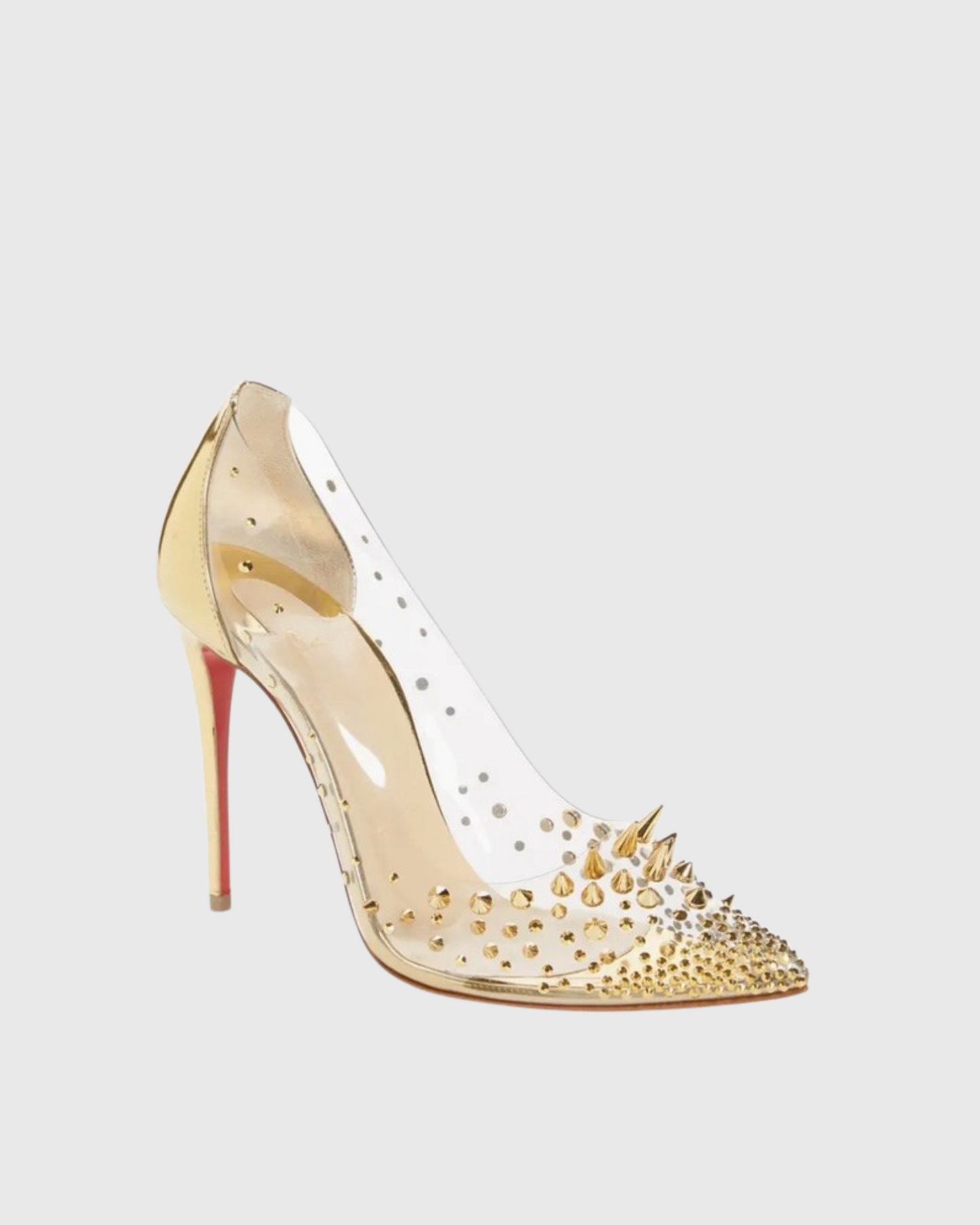 Shani Rivet Embellished Pvc Pumps In Gold
