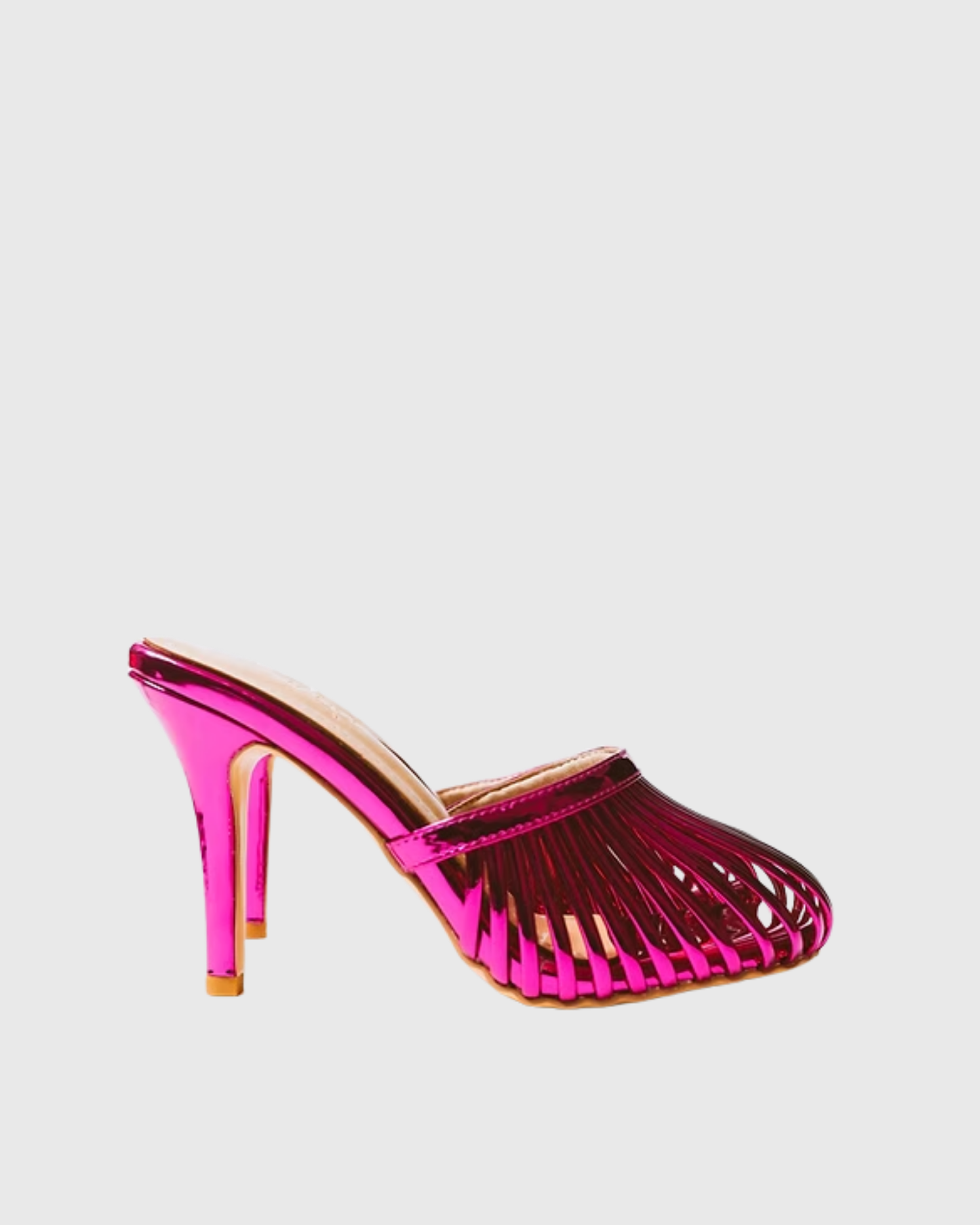 Shiori Cage Slippers In Hot Pink