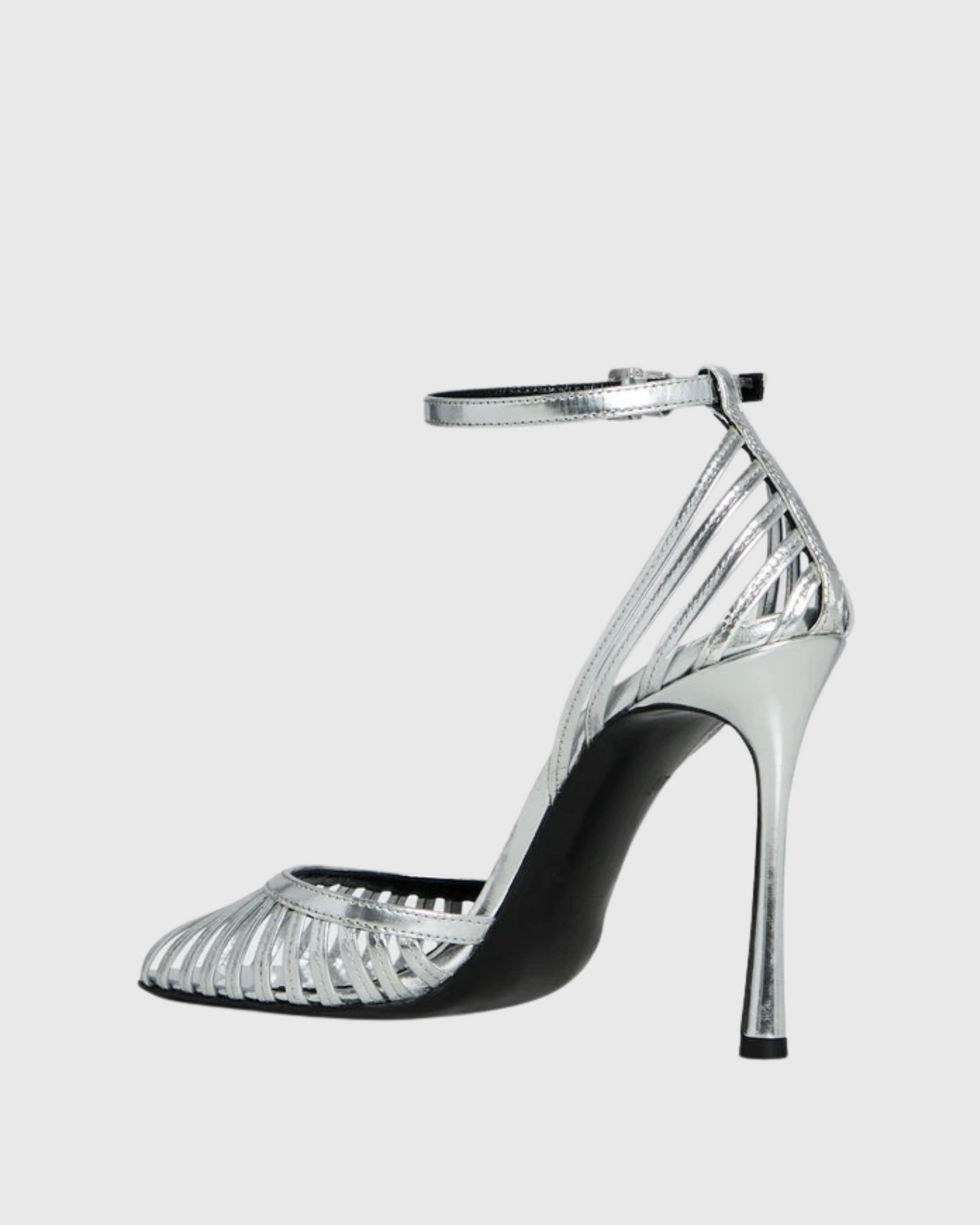Shiori Cage Strap Pumps In Silver