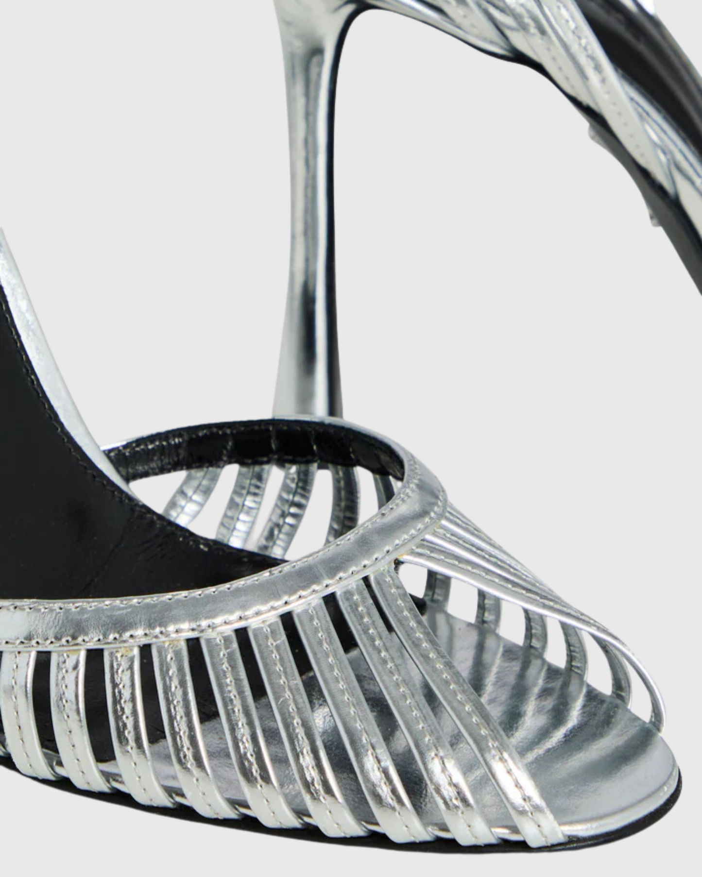 Shiori Cage Strap Pumps In Silver