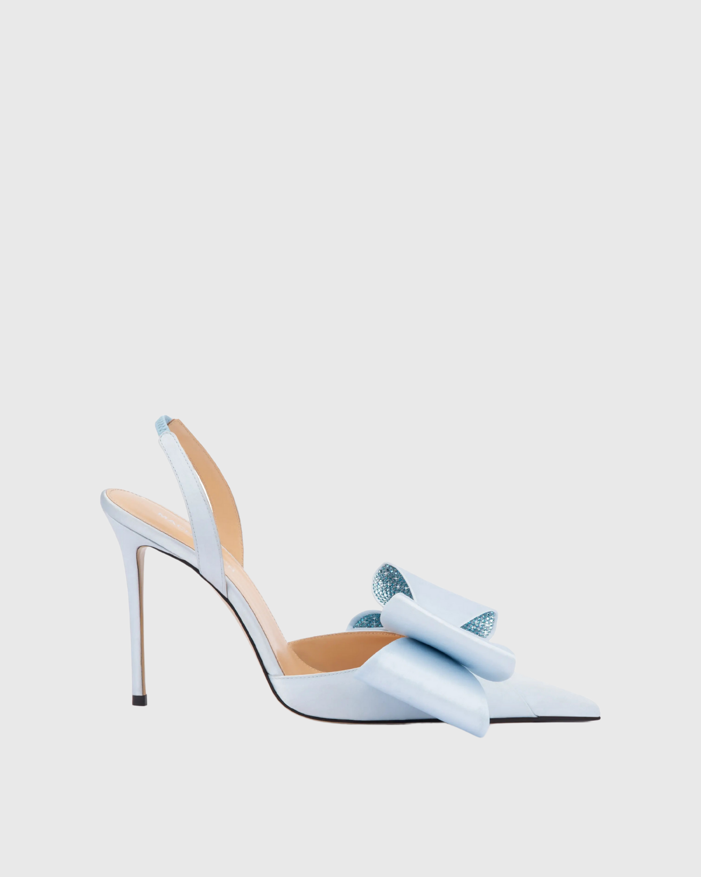 Siena Bow Embellished Satin Slingback Pumps In Blue