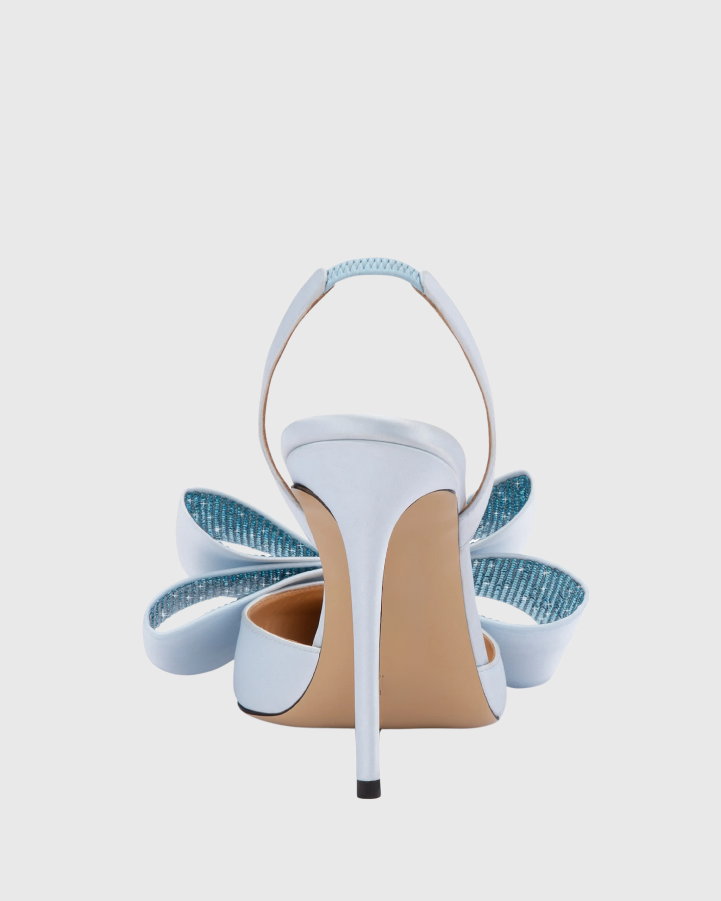 Siena Bow Embellished Satin Slingback Pumps In Blue