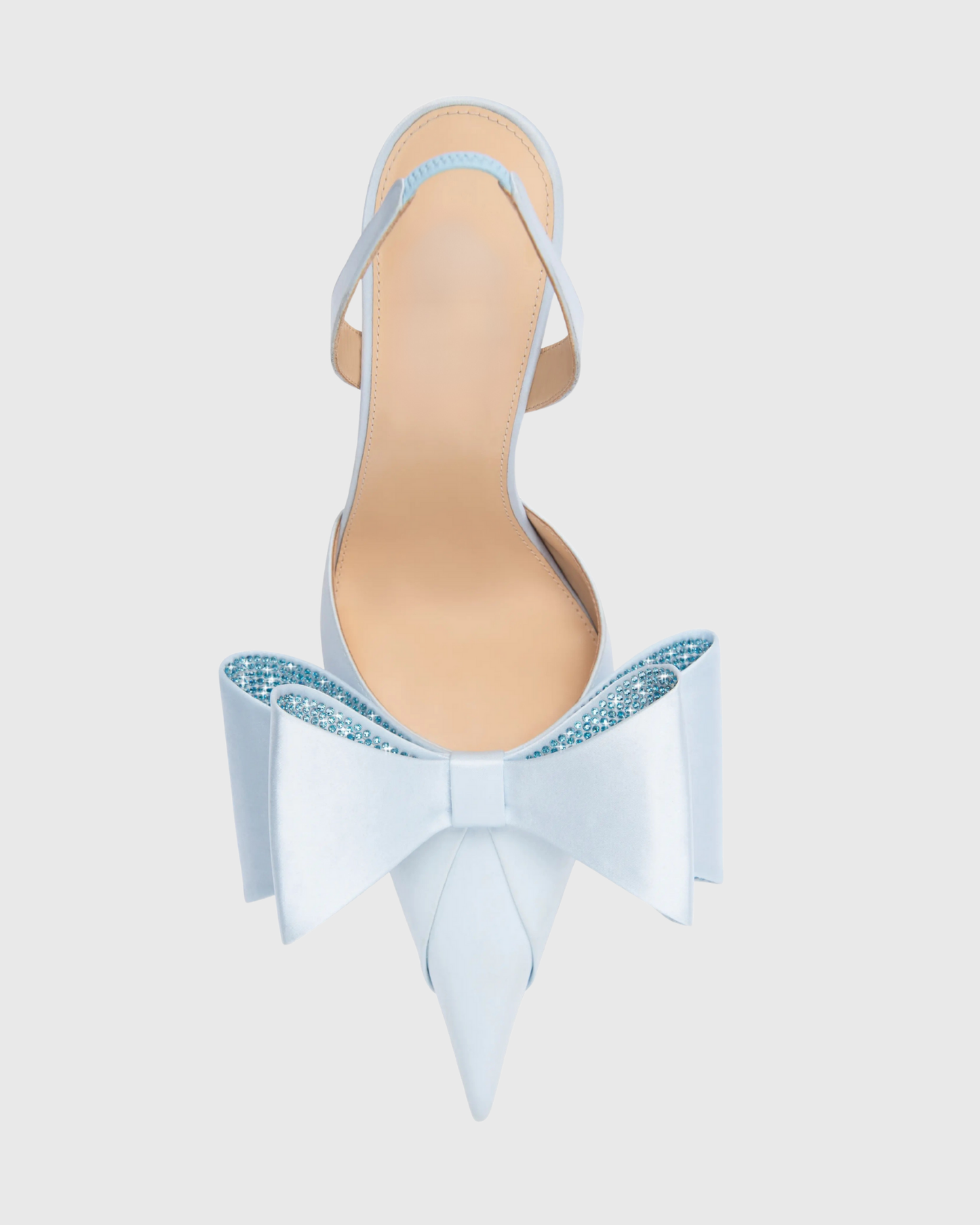 Siena Bow Embellished Satin Slingback Pumps In Blue