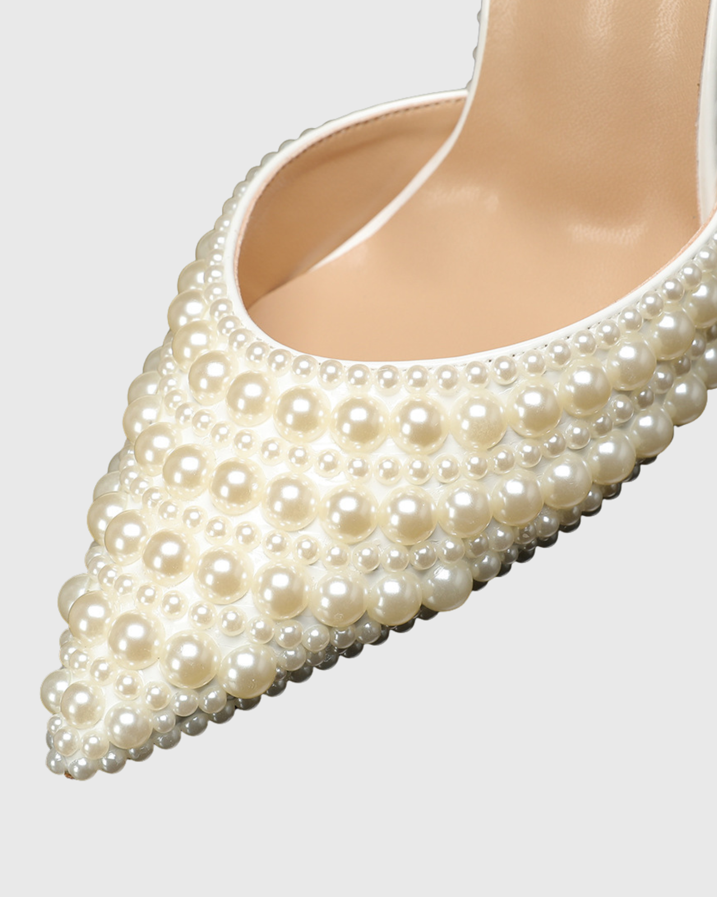 Siena Ivory Pearl Embellished Slingback Pumps