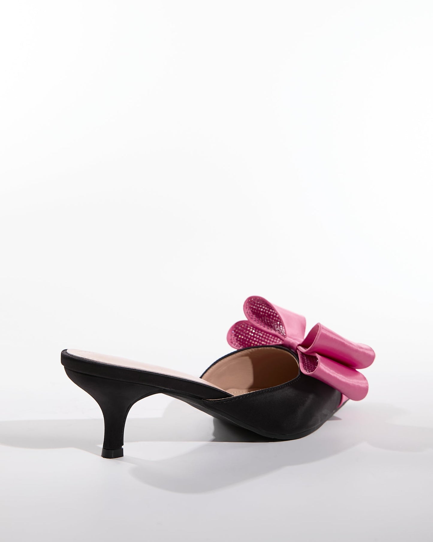 Siena Rhinestone Bow Satin Mules