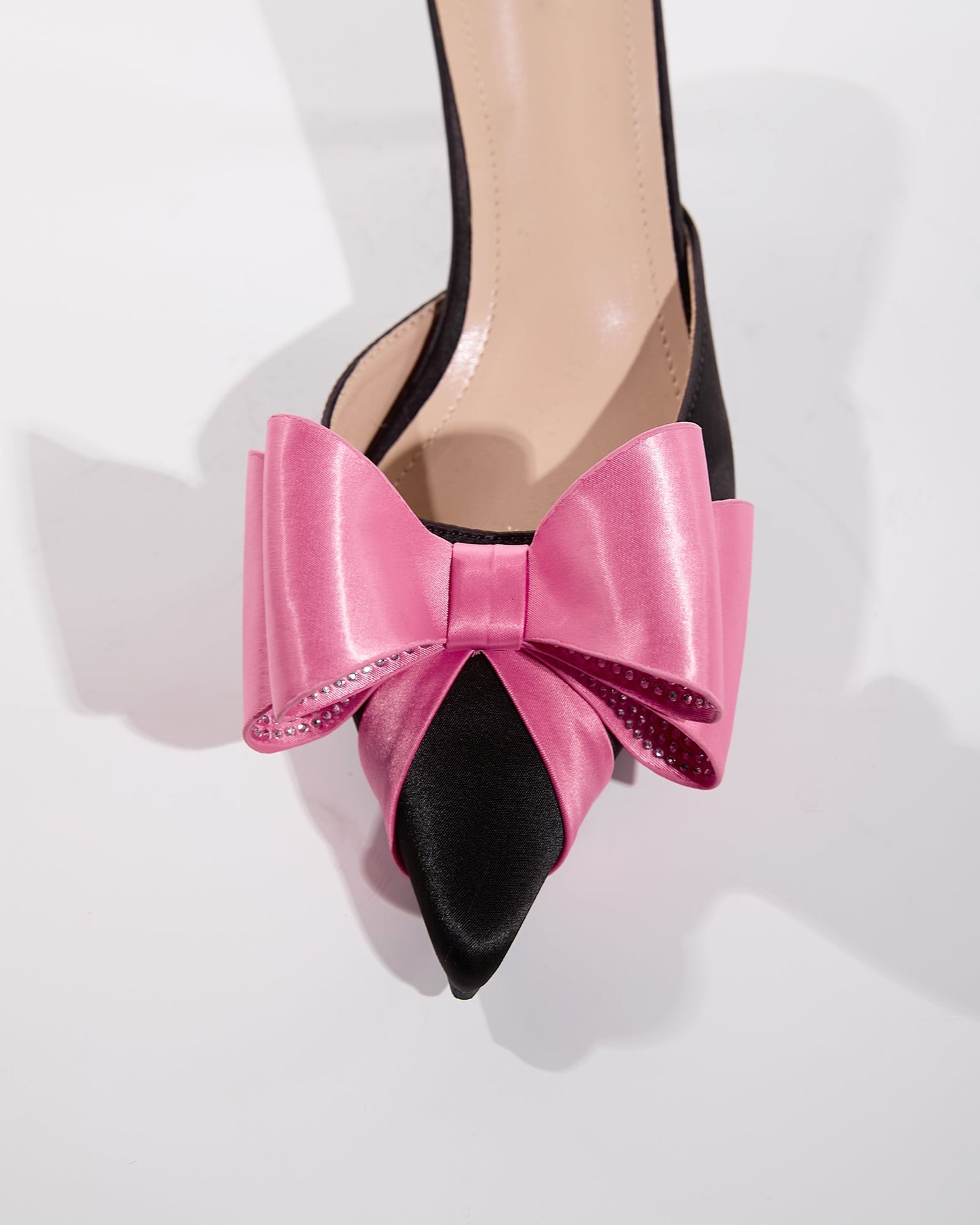 Siena Rhinestone Bow Satin Mules