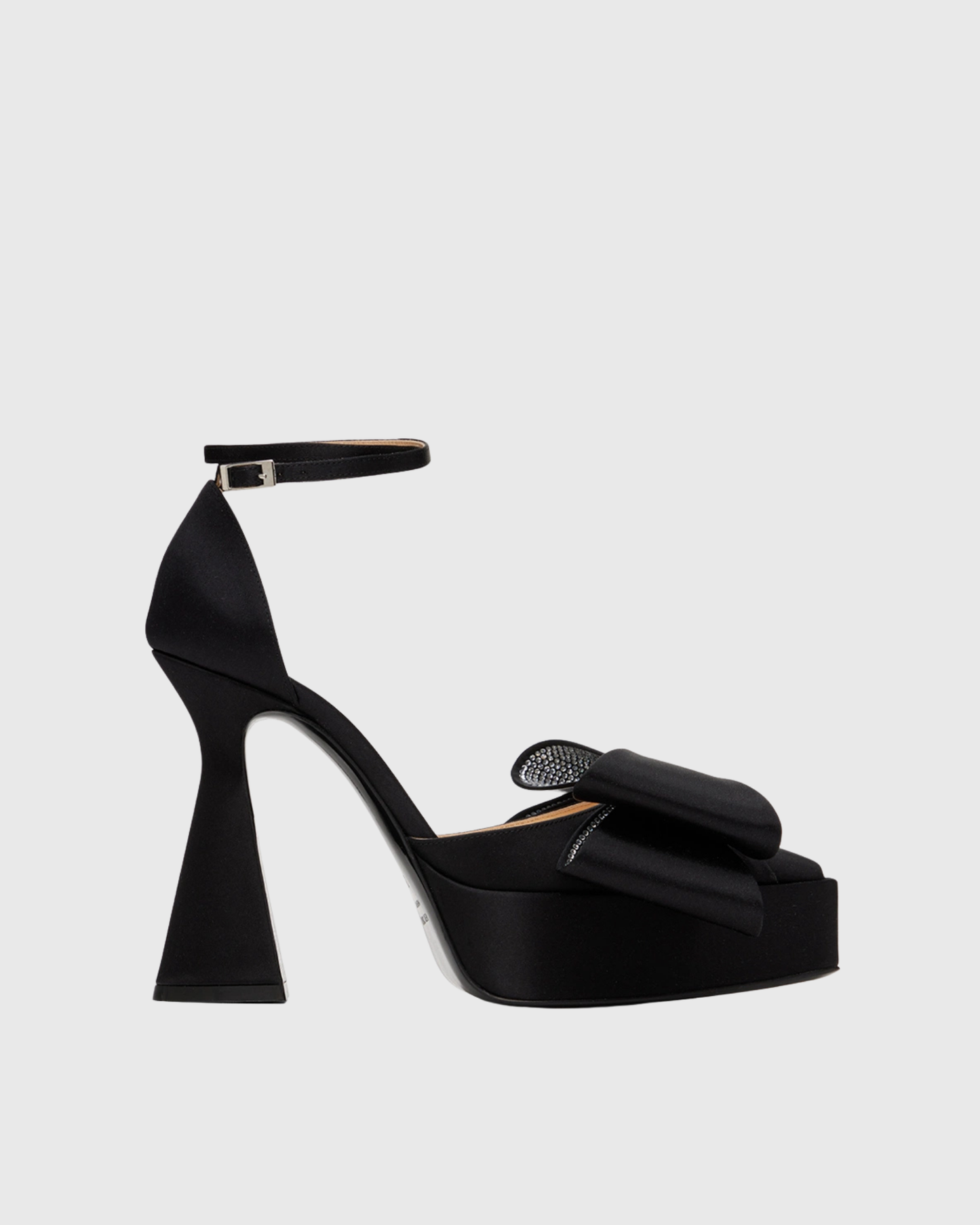 Siena Rhinestone Bow Slingback Platform Pumps In Black