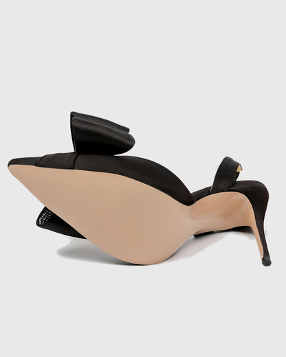 Siena Rhinestone Bow Slingback Pumps In Black