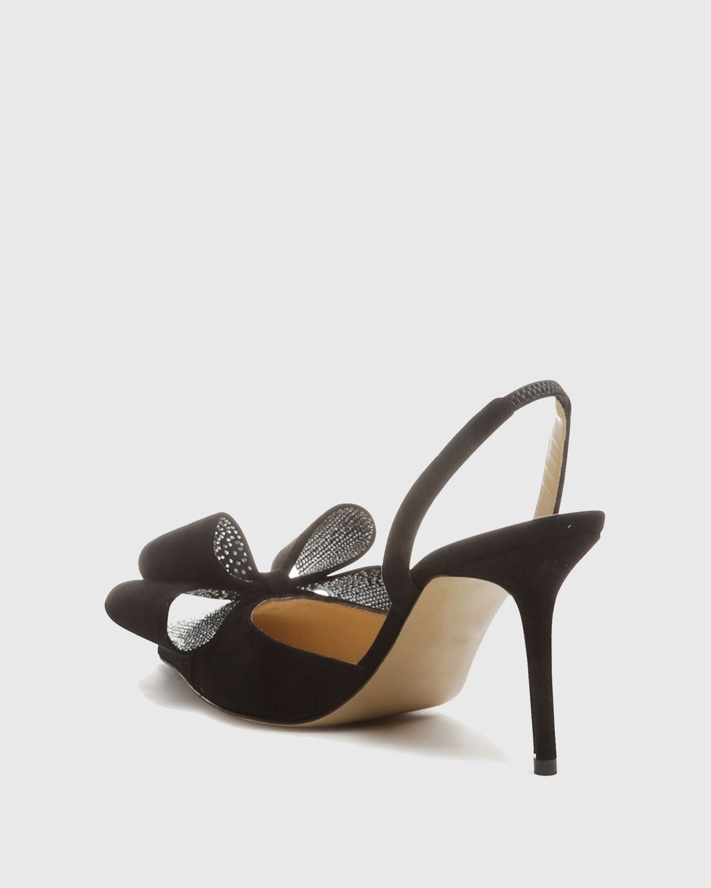 Siena Rhinestone Bow Slingback Pumps In Black