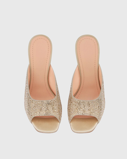 Sierra Rhinestone Ball Mules