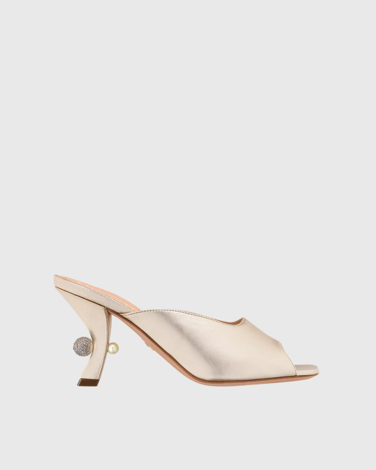 Sierra Satin Ball Mules In Natural