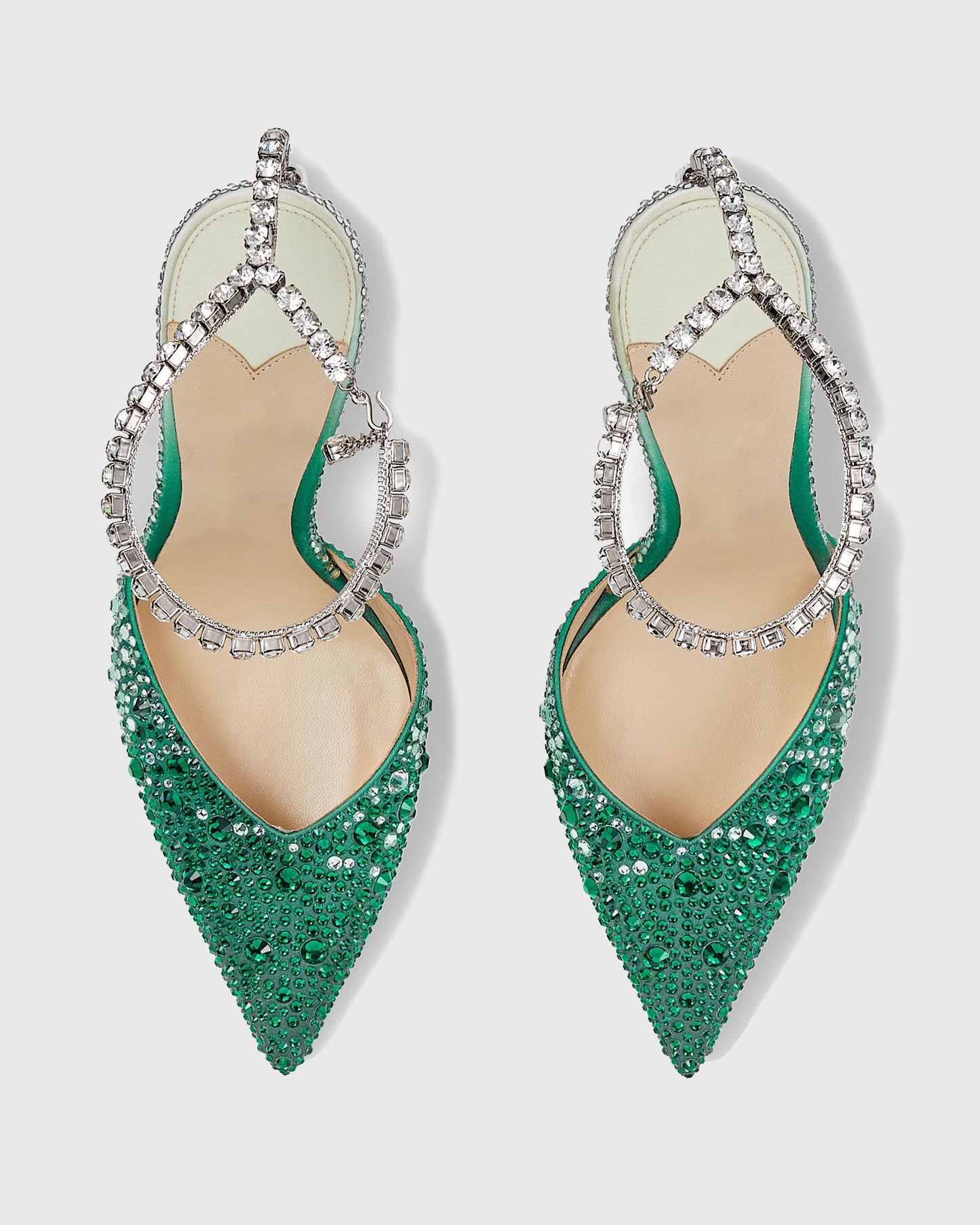 Silva Rhinestone Embellished Pumps In Dark Green