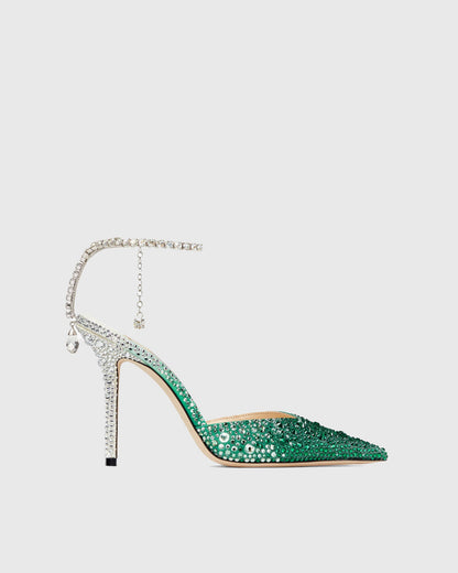 Silva Rhinestone Embellished Pumps In Dark Green