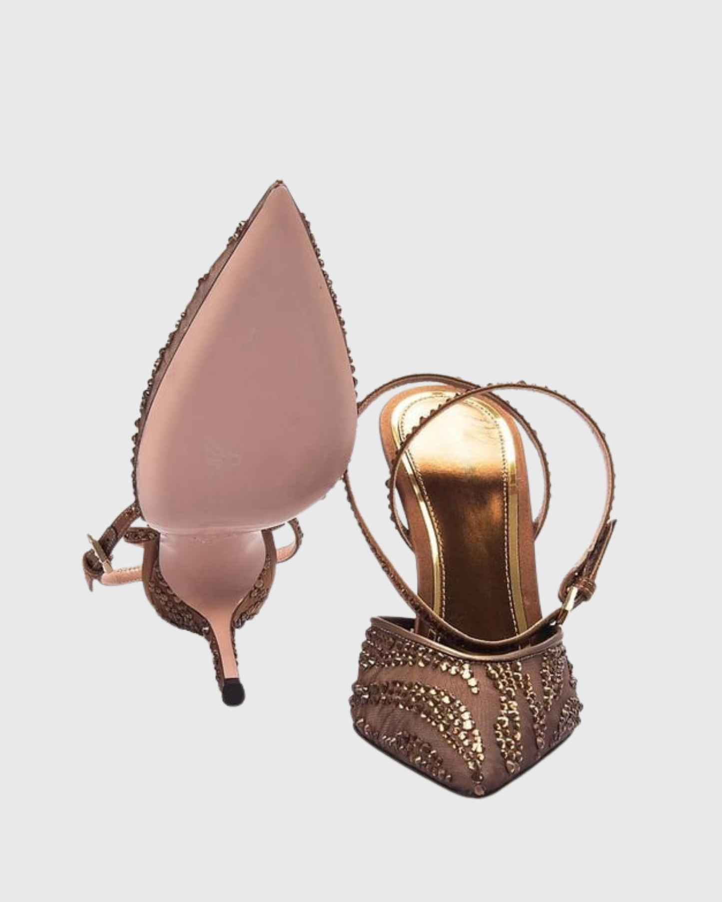 Silva Rhinestone Mesh Pumps In Brown