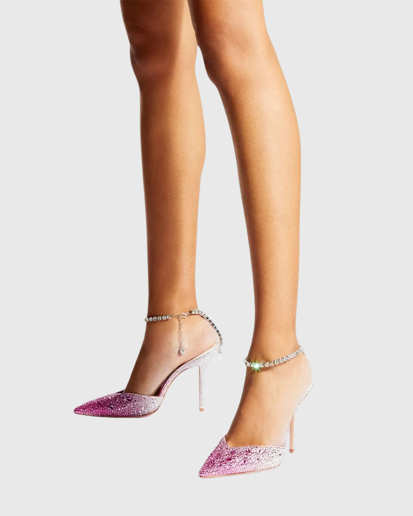 Silva Rhinestone Strap Embellished Pumps In Pink