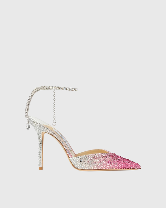 Silva Rhinestone Strap Embellished Pumps In Pink