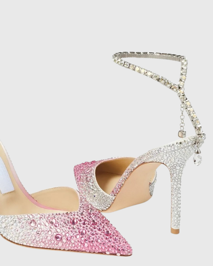 Silva Rhinestone Strap Embellished Pumps In Pink