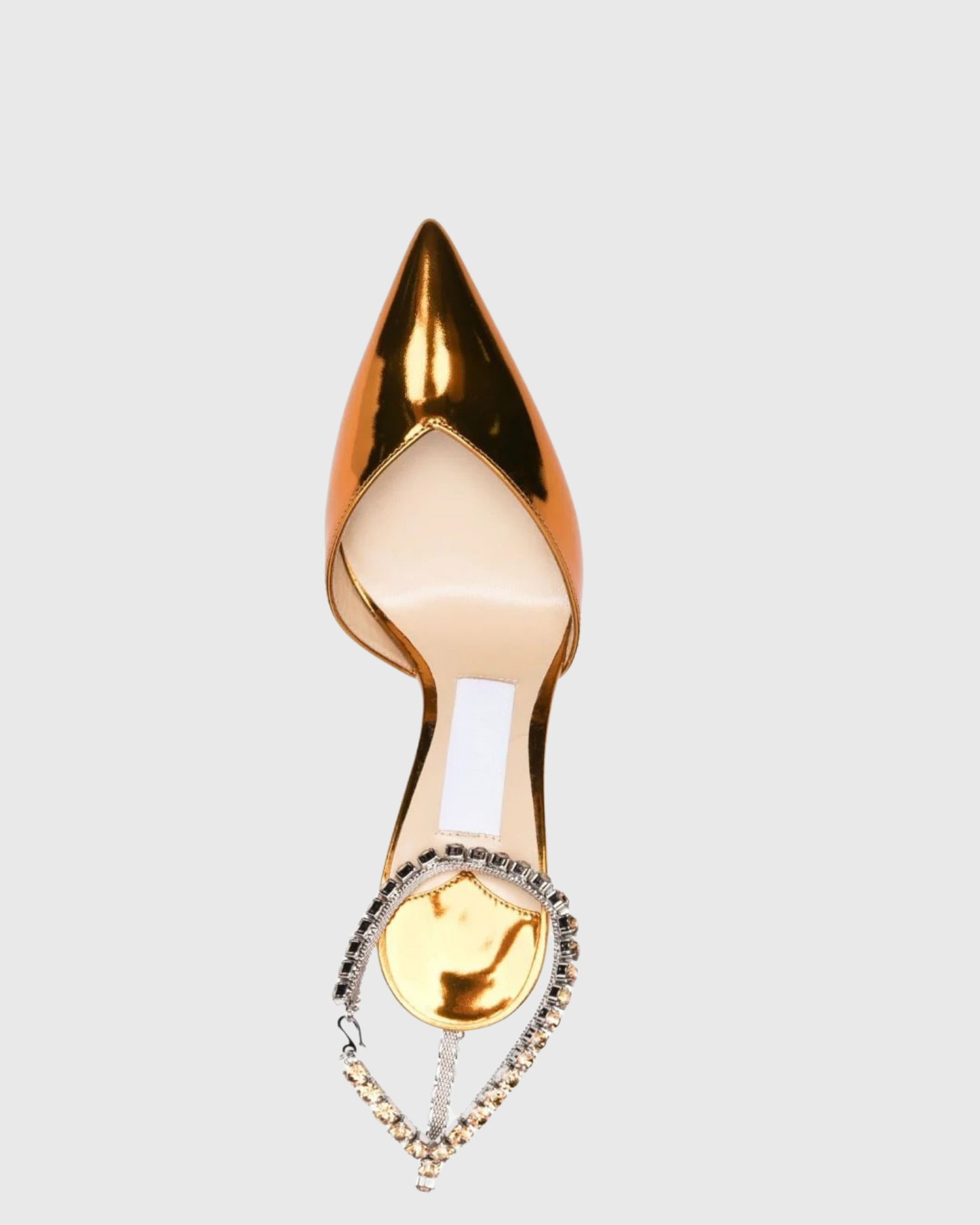 Silva Rhinestone Strap Metallic Pumps In Rose Gold