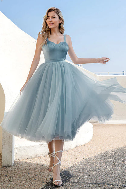 Sky Blue Tulle Cocktail Dress Tulle Homecoming Dresses