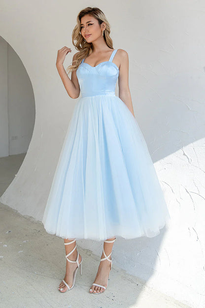 Sky Blue Tulle Cocktail Dress Tulle Homecoming Dresses