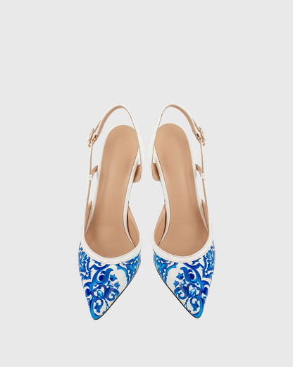 Sloan Blue Print Slingback Pumps